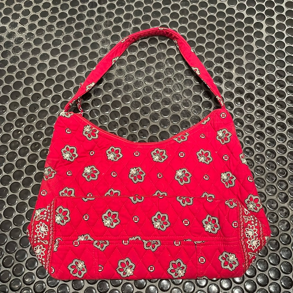 Vintage Vera Bradley Retired Red Bandanna hobo purse in like new condition.